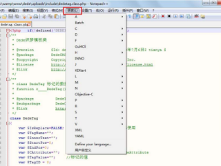 代码编辑器(Notepad++)怎么设置语言格式?代码编辑器(Notepad++)设置语言格式教程